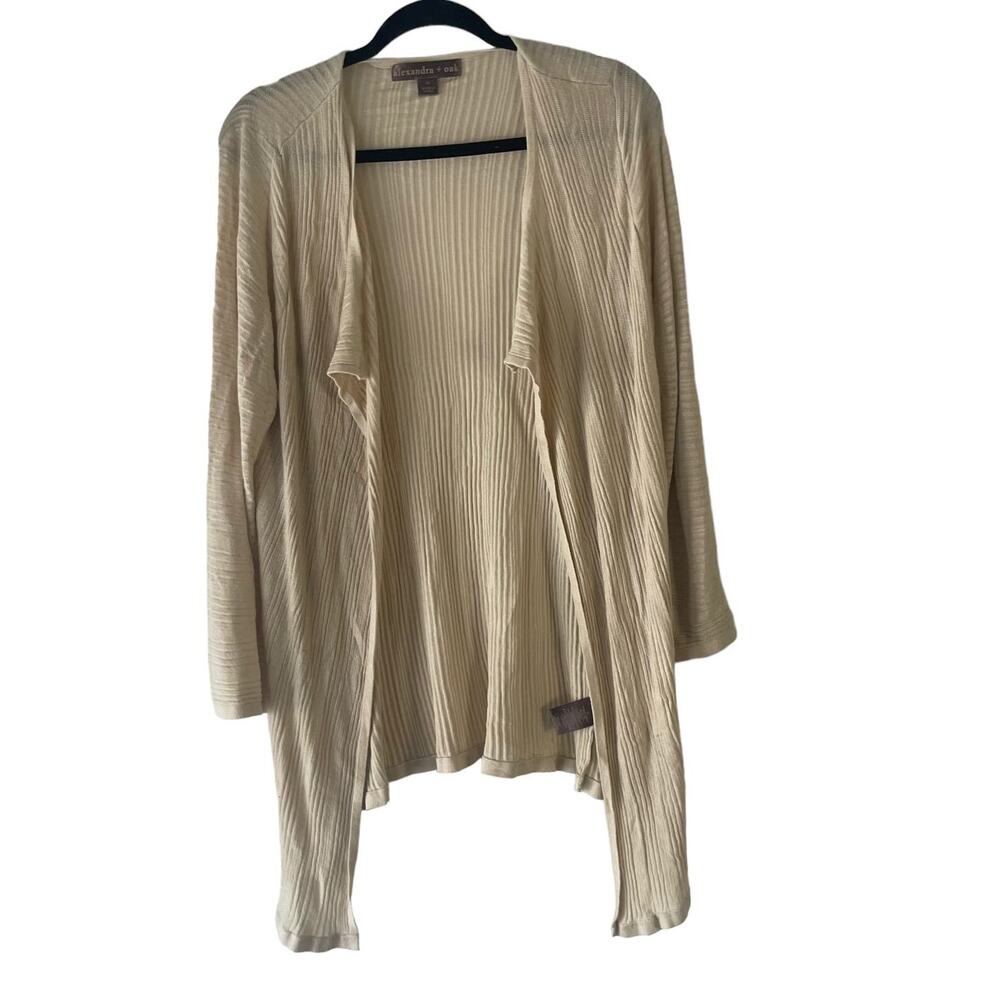 Alexandra + Oak Women's Size XL Cream Soft Open Front‎ Cardigan Sweater